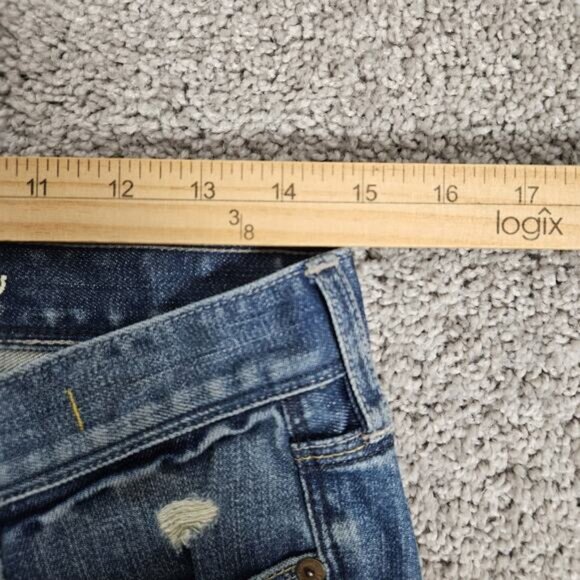 Madewell Jeans Womens 30X27.5 (Tag 28X34) Blue Rail Straight Grunge Boho - Picture 8 of 11